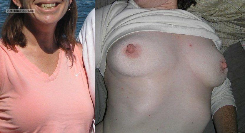 Tit Flash: Wife's Medium Tits - Candi from United States